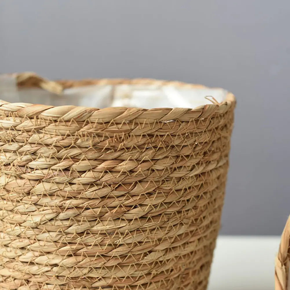Handmade Straw Woven Plant Basket