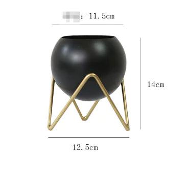 Nordic Iron Succulent Planter Set with Ceramic Pots