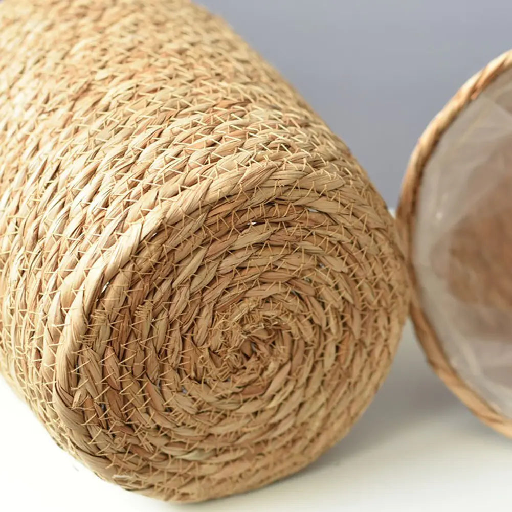 Handmade Straw Woven Plant Basket