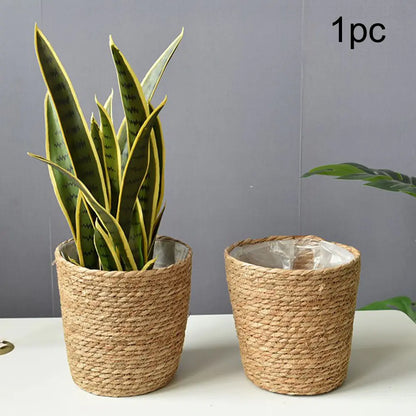 Handmade Straw Woven Plant Basket